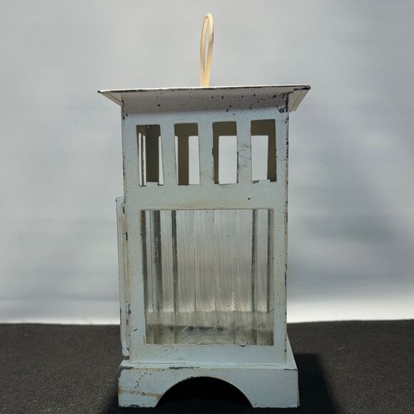 White Rustic candle holder Lantern - Picture 5 of 7